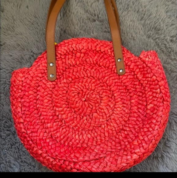 Lucky brand straw basket weave circular purse - Picture 2 of 10